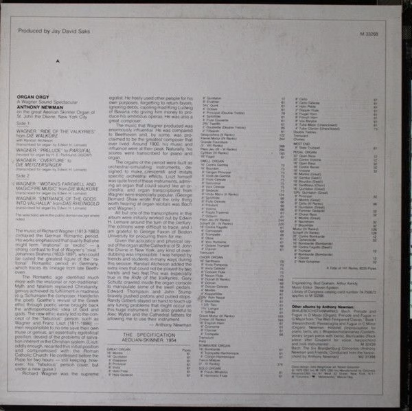 Columbia Masterworks M 33268 - Richard Wagner, Anthony Newman - - Image 2