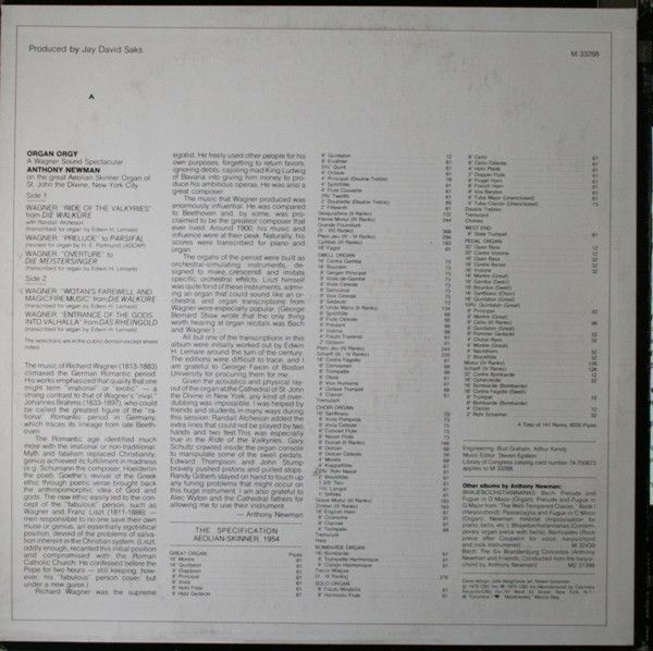 Columbia Masterworks M 33268 - Richard Wagner, Anthony Newman - - Image 2