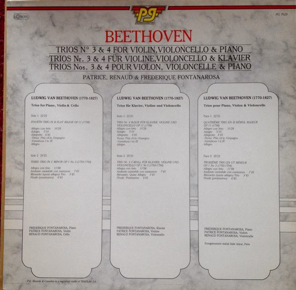 PG Records & Cassettes PG 7629 - Ludwig van Beethoven, Patrice F - Image 2