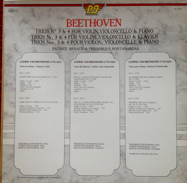 PG Records & Cassettes PG 7629 - Ludwig van Beethoven, Patrice F - Image 2