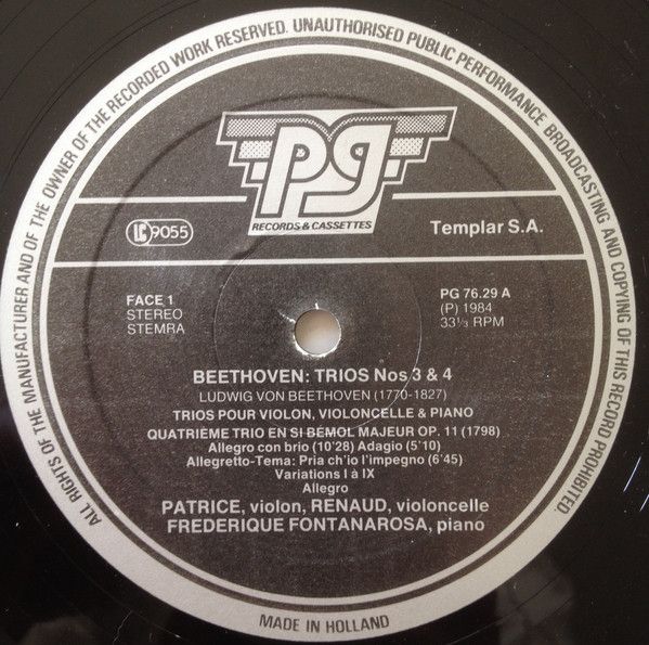 PG Records & Cassettes PG 7629 - Ludwig van Beethoven, Patrice F - Image 4