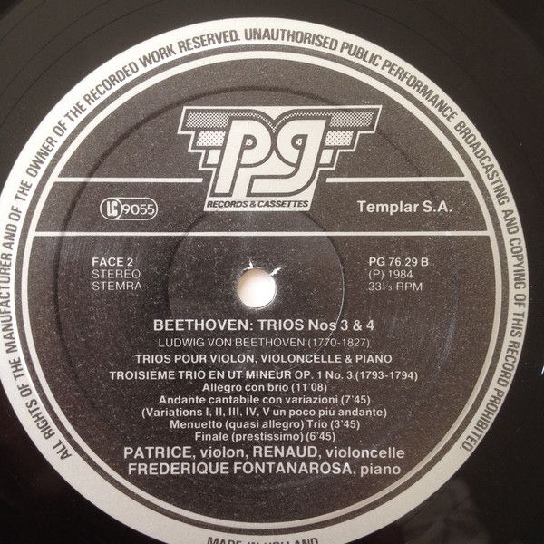 PG Records & Cassettes PG 7629 - Ludwig van Beethoven, Patrice F - Image 5