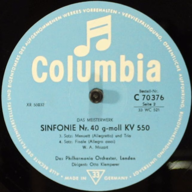 Columbia C 70 376 - Wolfgang Amadeus Mozart - Sinfonie Nr. 40 g- - Image 4