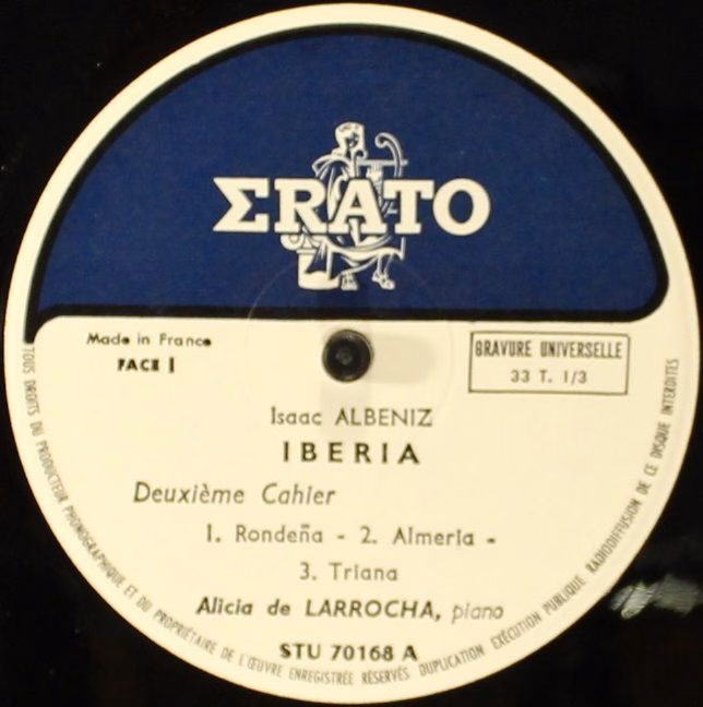 Erato STU 70168 - Isaac Albéniz, Alicia De Larrocha - Iberia - V - Image 4