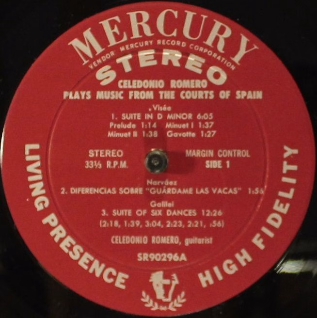 Mercury SR90296 - Celedonio Romero - Guitar Music From The Court - Image 3