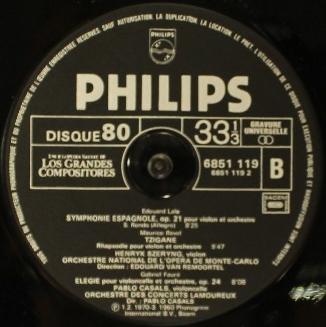 Philips 6851 119 - Édouard Lalo, Maurice Ravel, Gabriel Fauré, H - Image 4