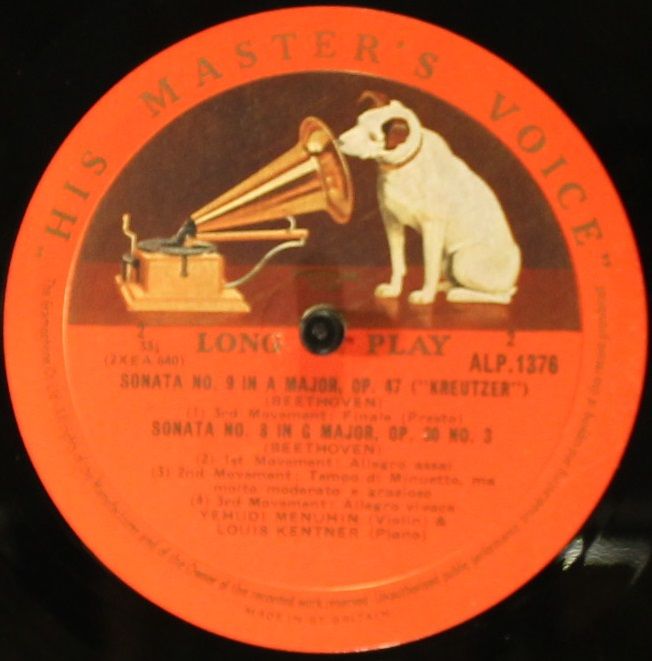 His Master's Voice ALP 1376 - Ludwig Van Beethoven, Yehudi Menuh - Image 3