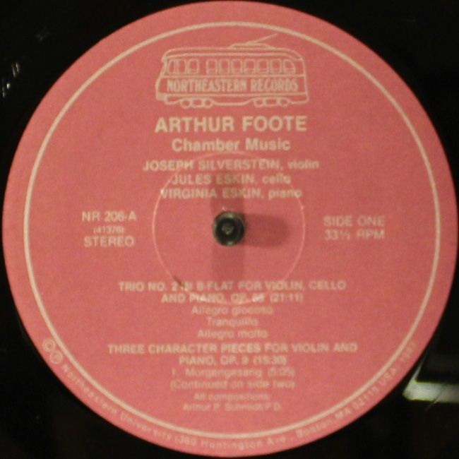 Northeastern Records NR 206 - Joseph Silverstein, Jules Eskin, V - Image 3