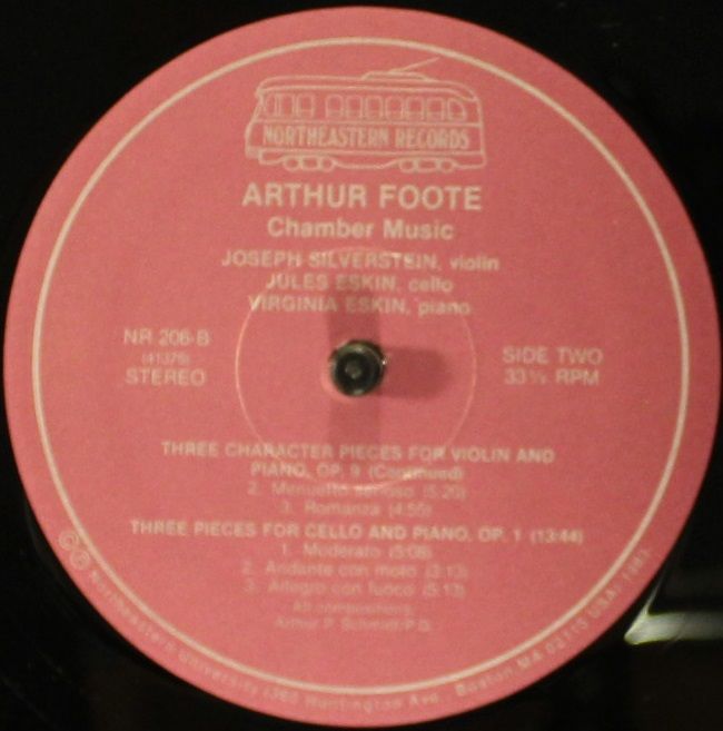 Northeastern Records NR 206 - Joseph Silverstein, Jules Eskin, V - Image 4