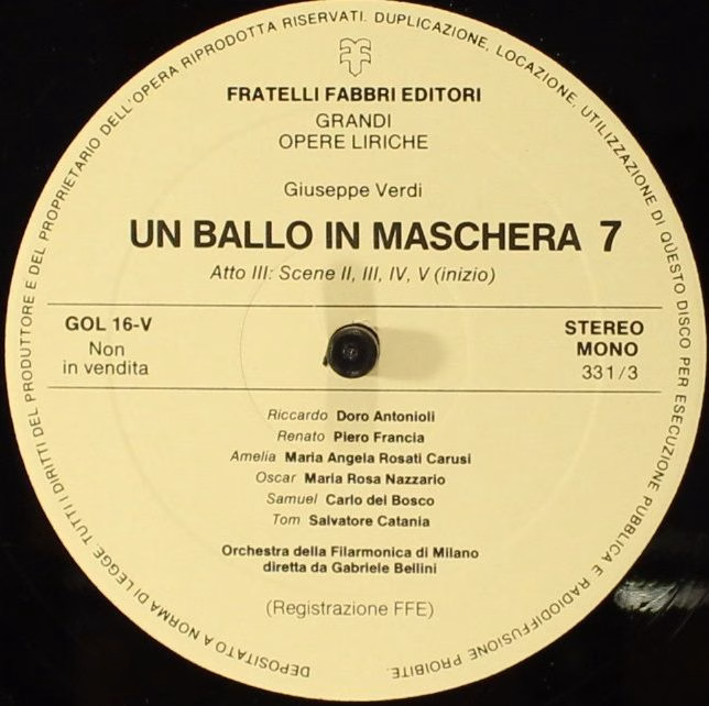 Fratelli Fabbri Editori FFE 268250 - Giuseppe Verdi - Un Ballo I - Image 4