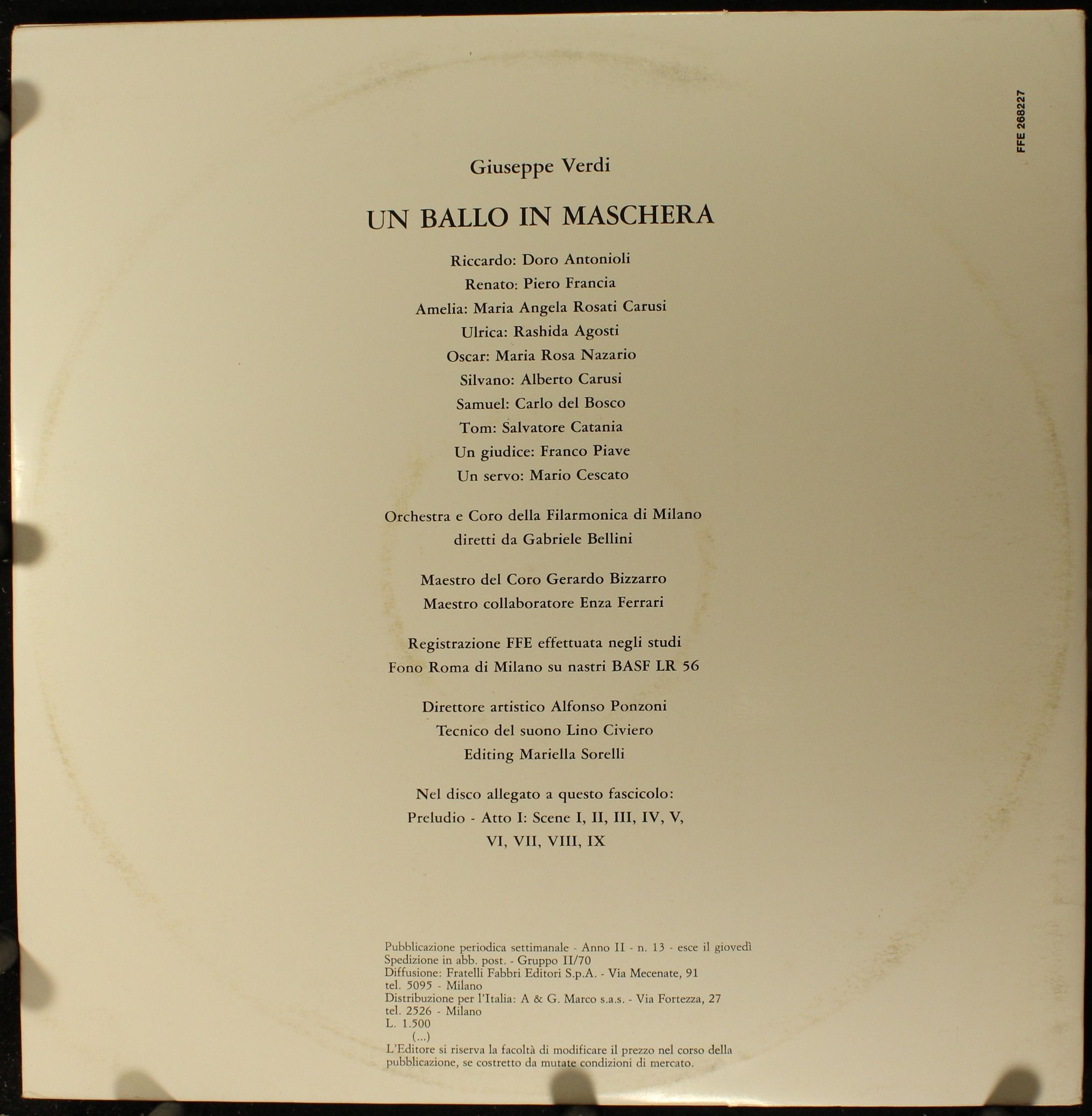 Fratelli Fabbri Editori FFE 268227 - Giuseppe Verdi - Un Ballo I - Image 2