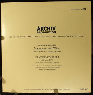Archiv Produktion 13 021 AP - Wolfgang Amadeus Mozart, Heinz Sch
