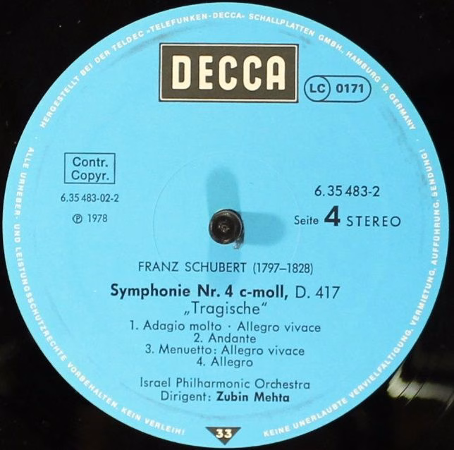 DECCA 6.35483 - Franz Schubert, Israel Philharmonic Orchestra, Z - Image 8