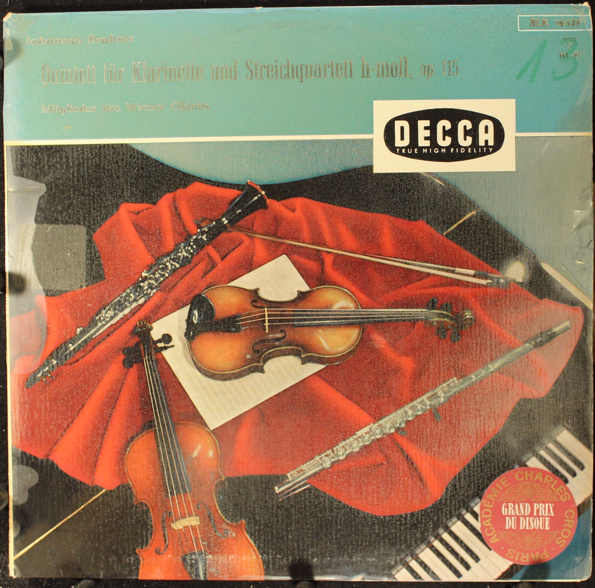 DECCA BLK 16129 - Johannes Brahms, Mitglieder Des Wiener Oktetts