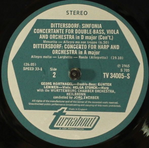 Turnabout TV 34005S - Carl Ditters von Dittersdorf, Georg Hörtna - Image 4