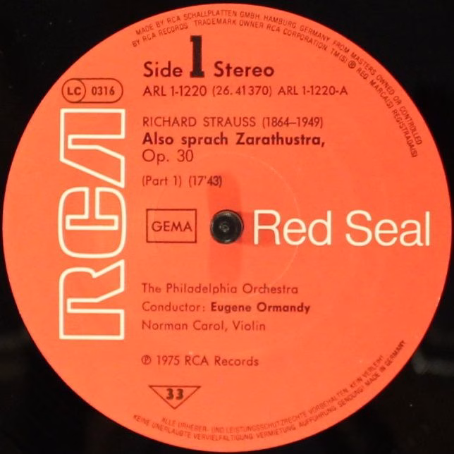 RCA Red Seal ARL1-1220 - Richard Strauss, The Philadelphia Orche - Image 3