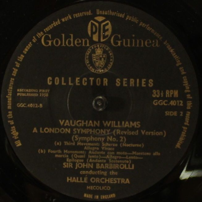 Pye Golden Guinea Records GSGC 14012 - Ralph Vaughan Williams, H - Image 4