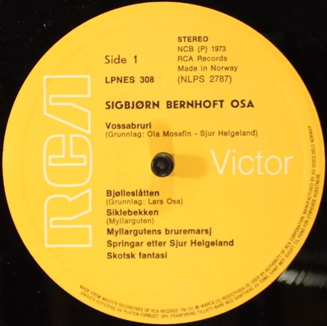 RCA Victor LPNES 308 - Sigbjørn Bernhoft Osa - Sigbjørn Bernhoft - Image 3