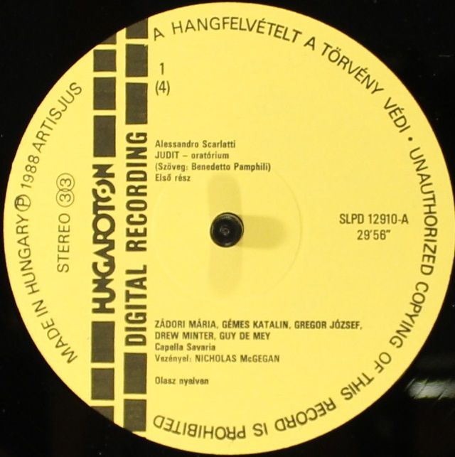 Hungaroton SLPD 12910-11 - Alessandro Scarlatti, Mária Zádori, C - Image 8