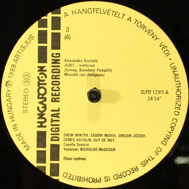 Hungaroton SLPD 12910-11 - Alessandro Scarlatti, Mária Zádori, C - Image 9