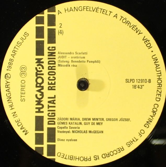 Hungaroton SLPD 12910-11 - Alessandro Scarlatti, Mária Zádori, C - Image 10