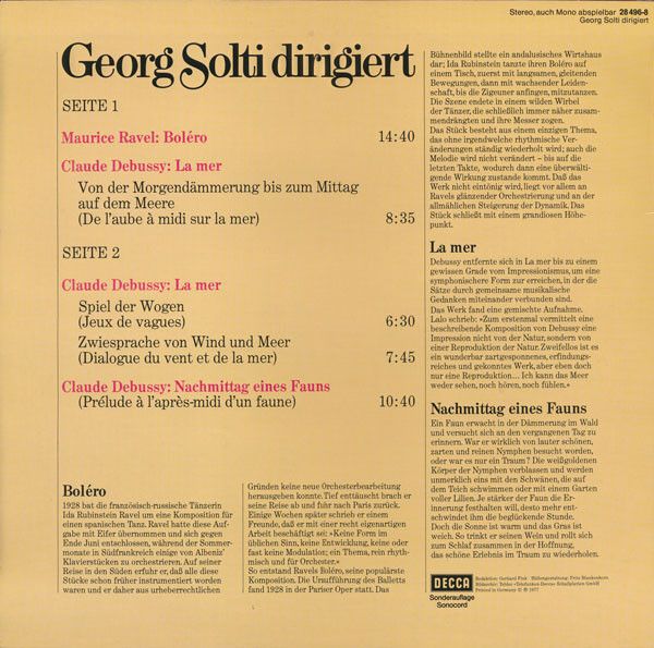 DECCA 28 496-8 - Georg Solti, Maurice Ravel, Claude Debussy, Chi - Image 2