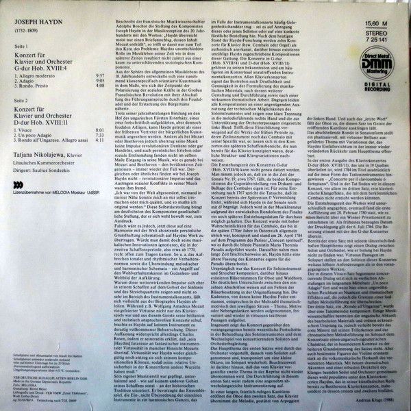 Eterna 7 25 141 - Joseph Haydn, Tatiana Nikolayeva, Lithuanian C - Image 2