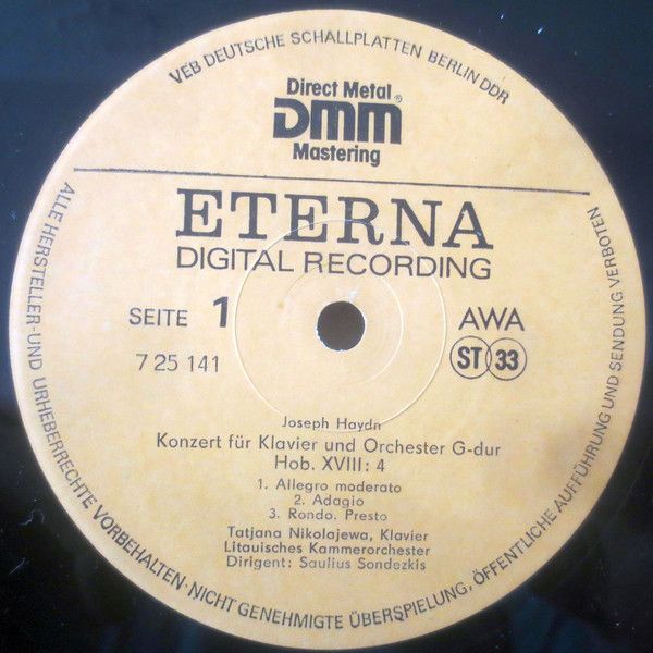 Eterna 7 25 141 - Joseph Haydn, Tatiana Nikolayeva, Lithuanian C - Image 3