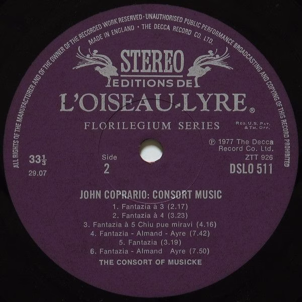 L'Oiseau-Lyre DSLO 511 - John Cooper (6), Martyn Hill, The Conso - Image 4