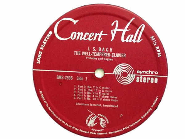 Concert Hall SMS-2596 - Johann Sebastian Bach, Christiane Jaccot - Image 4