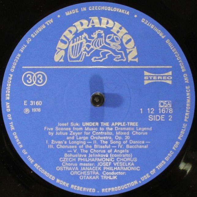 Supraphon 1 12 1678 - Leoš Janáček, Josef Suk (2), Czech Philhar - Image 5