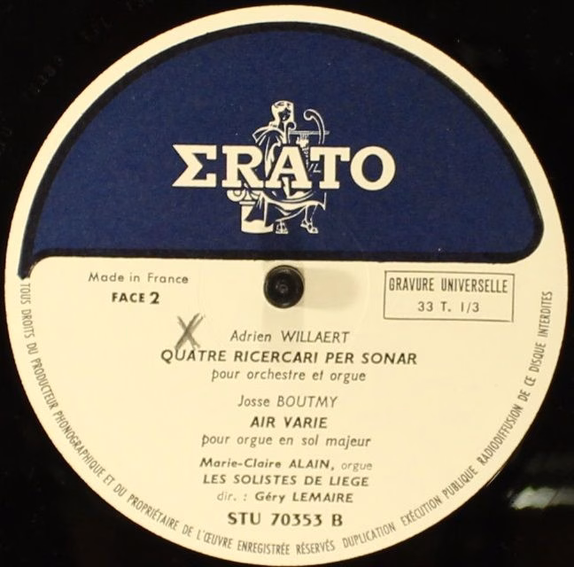 Erato STU 70353 - Joseph Hector Fiocco - Jubilate Deo - Image 4