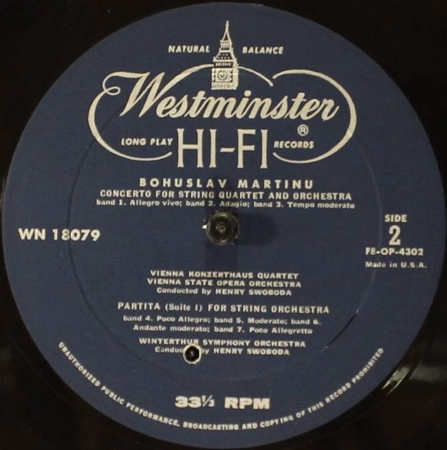 Westminster SWN 18079 - Bohuslav Martinů, Wiener Symphoniker, Wi - Image 2