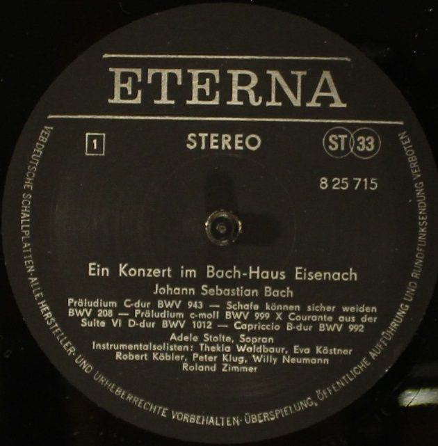 Eterna 8 25 715 - Johann Sebastian Bach - Konzert Im Bach-Haus E - Image 3