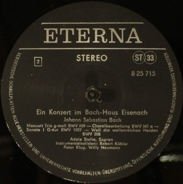 Eterna 8 25 715 - Johann Sebastian Bach - Konzert Im Bach-Haus E - Image 4