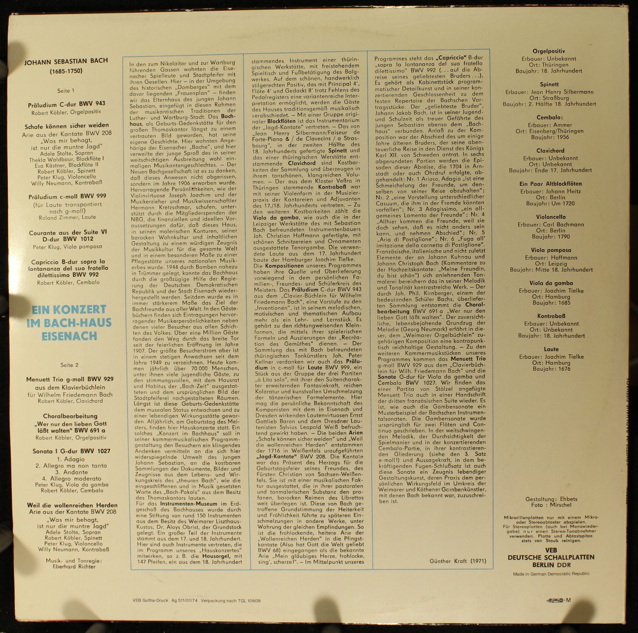 Eterna 8 25 715 - Johann Sebastian Bach - Konzert Im Bach-Haus E - Image 2