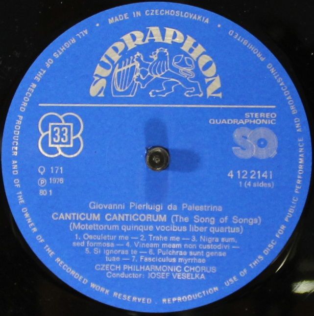 Supraphon 1412 2141-2 - Giovanni Pierluigi da Palestrina, Czech - Image 5