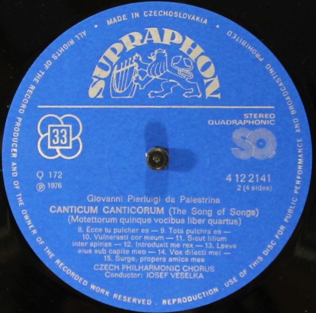 Supraphon 1412 2141-2 - Giovanni Pierluigi da Palestrina, Czech - Image 6