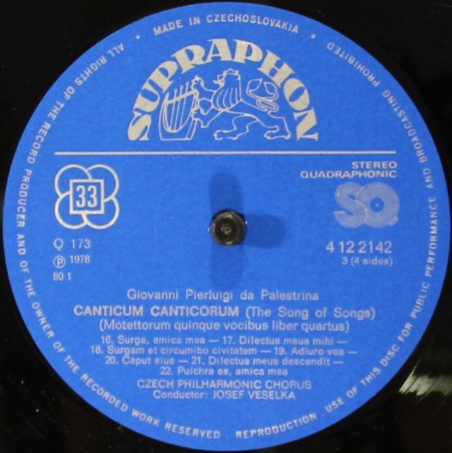 Supraphon 1412 2141-2 - Giovanni Pierluigi da Palestrina, Czech - Image 7