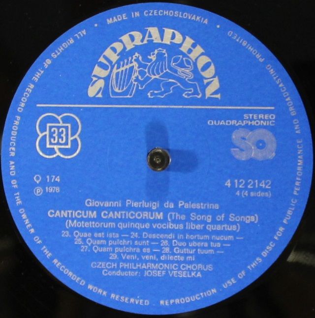 Supraphon 1412 2141-2 - Giovanni Pierluigi da Palestrina, Czech - Image 8