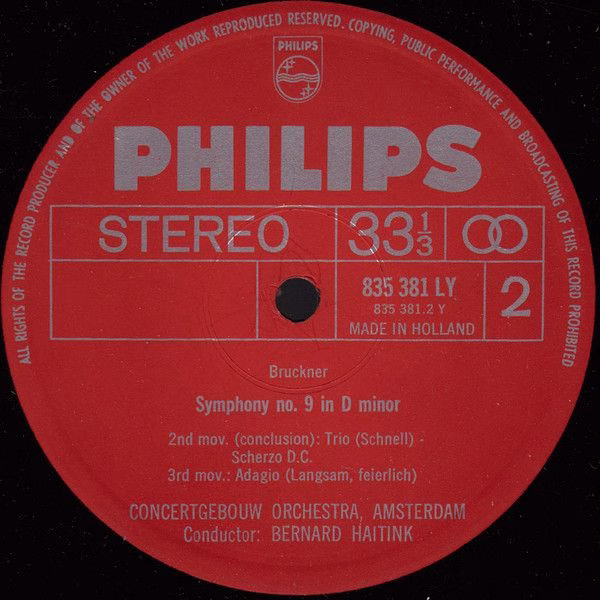 Philips 835 381 LY - Bernard Haitink, Anton Bruckner, Concertgeb - Image 3