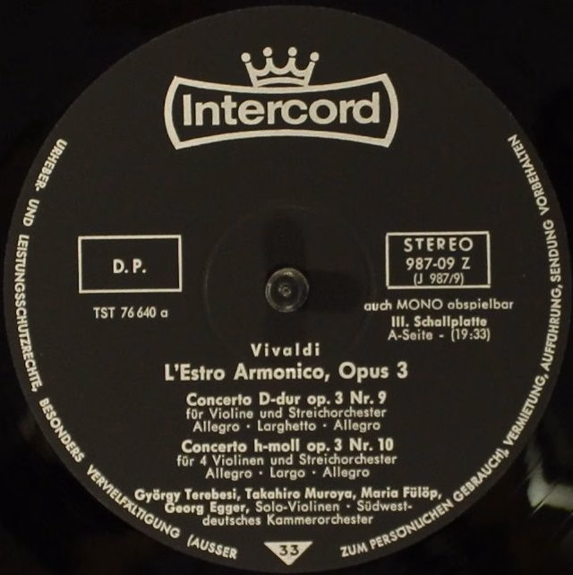 Intercord 29 987 - Antonio Vivaldi, Südwestdeutsches Kammerorche - Image 6