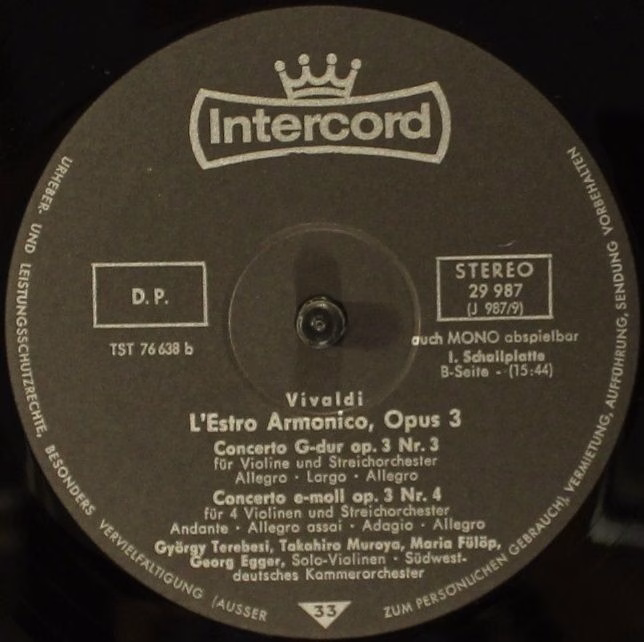 Intercord 29 987 - Antonio Vivaldi, Südwestdeutsches Kammerorche - Image 7