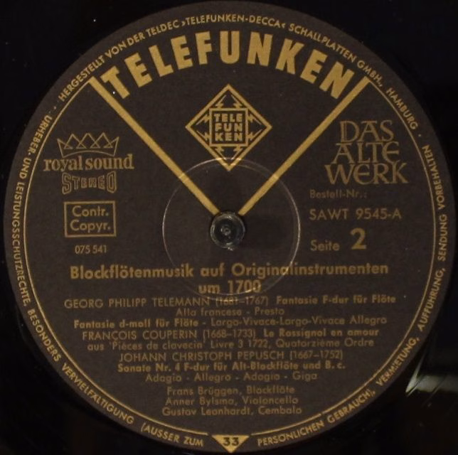 Telefunken SAWT 9545-A - Jean-Baptiste Loeillet, Jacob Jan Van E - Image 7