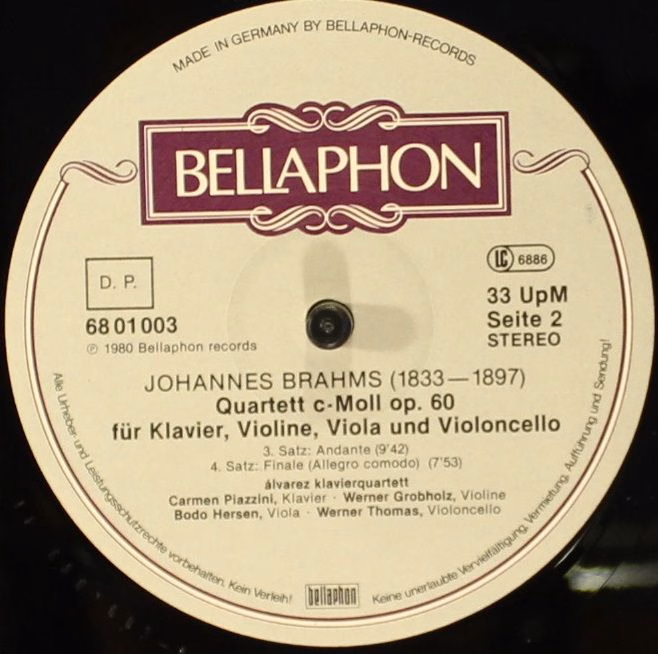 Bellaphon 68 01 003 - Álvarez Klavierquartett, Gabriel Fauré, Gu - Image 5
