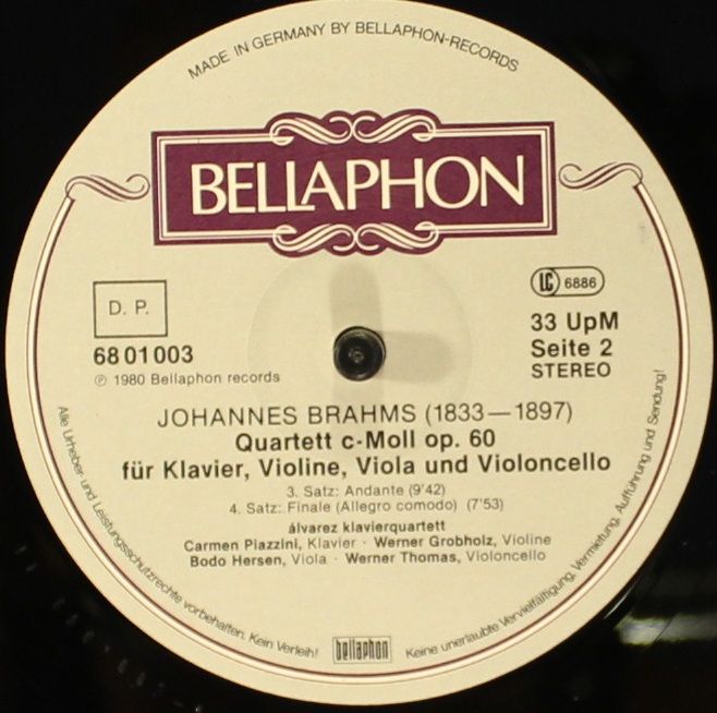 Bellaphon 68 01 003 - Álvarez Klavierquartett, Gabriel Fauré, Gu - Image 5