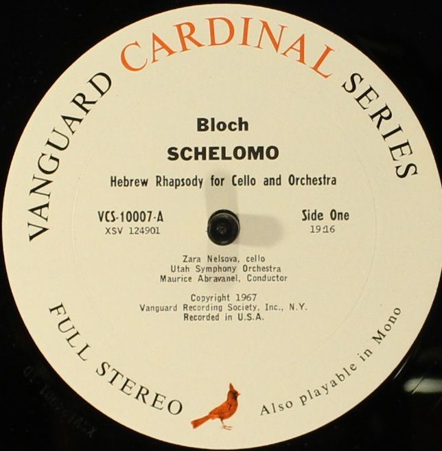 Vanguard VCS-10007 - Ernest Bloch, Zara Nelsova, Utah Symphony O - Image 4