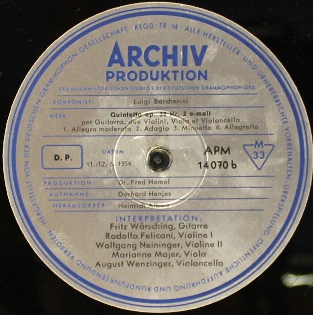 Archiv Produktion 14070 - Luigi Boccherini - Concerto Per Il Vio - Image 8