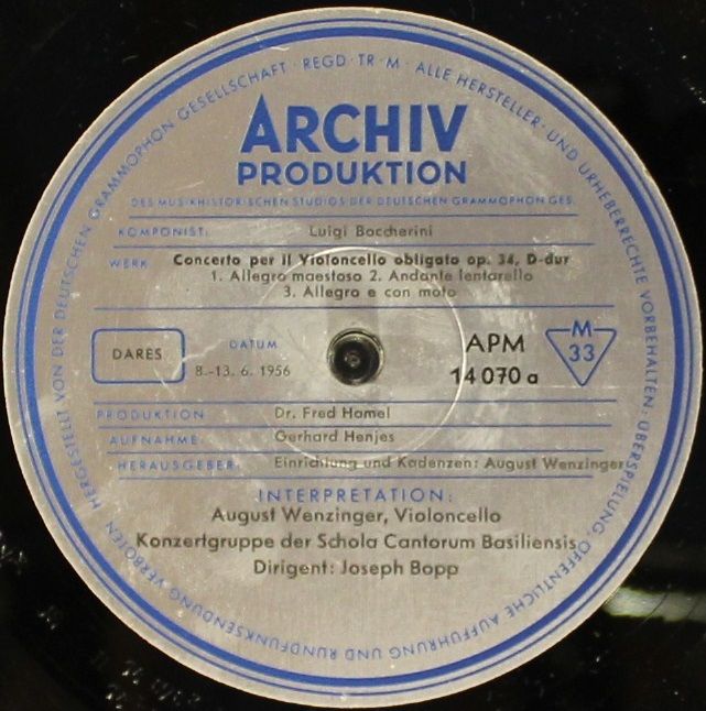 Archiv Produktion 14070 - Luigi Boccherini - Concerto Per Il Vio - Image 9