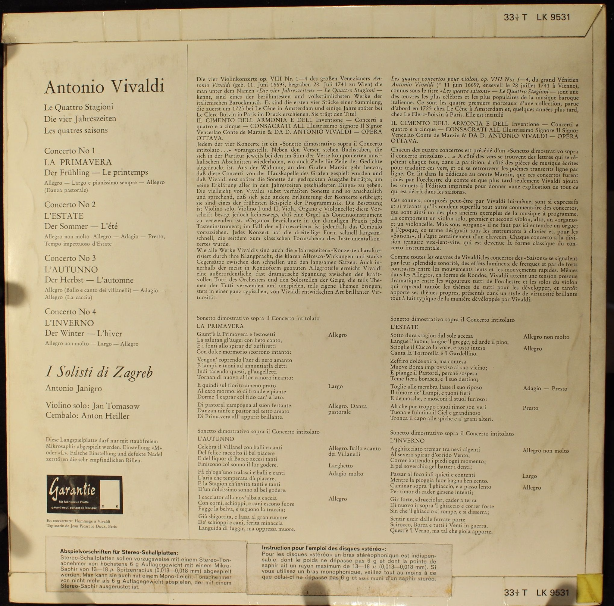 Harmonia (2) SLK 9531 - Antonio Vivaldi, Zagrebački Solisti, Ant - Image 2